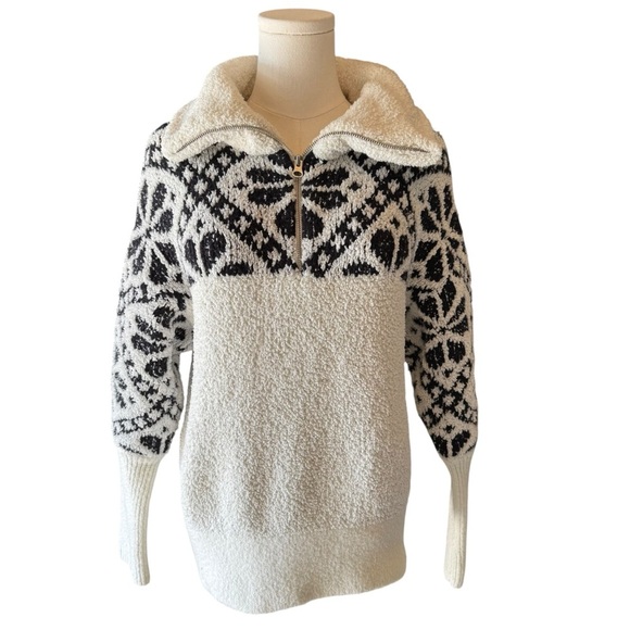 Pilcro x Anthropologie - Maia Cropped Quarter-Zip Pullover Cozy Sweater Sz S - Picture 3 of 9
